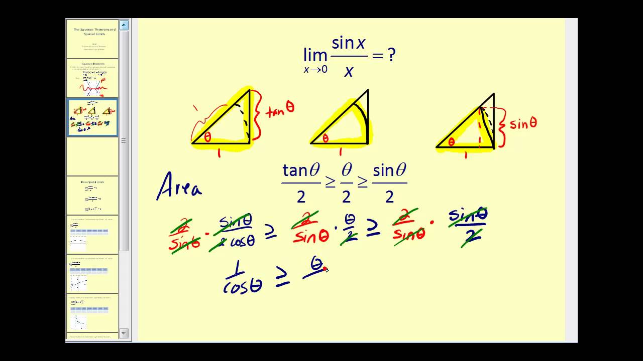 The Squeeze Theorem and Special Limits