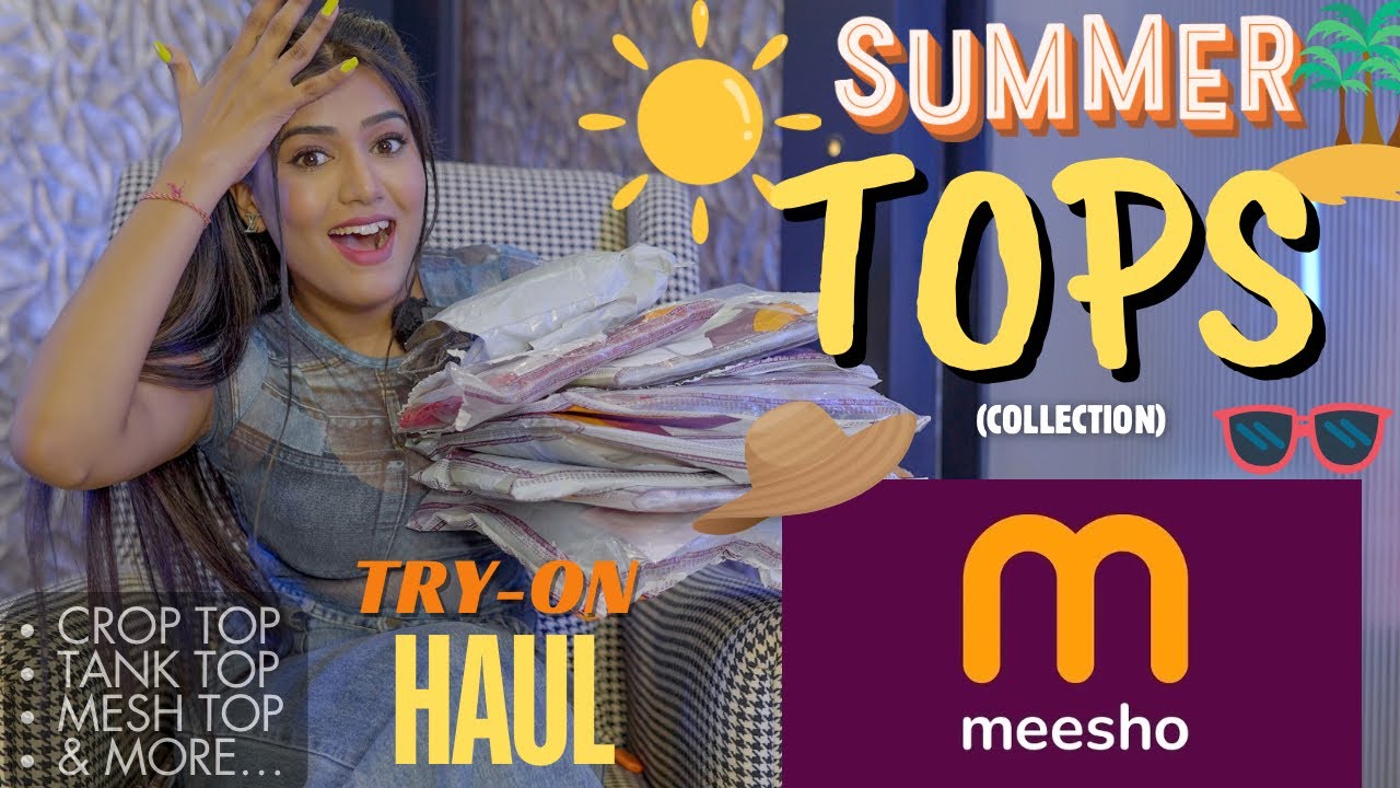 Latest & fashionable SUMMER TOPS from *MEESHO* | trending on Instagram 😍 | Tryon | gimaashi