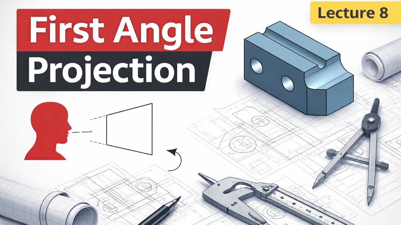 First Angle Projection | Theory, Rules & View Arrangement | Engineering Drawing Lecture 8