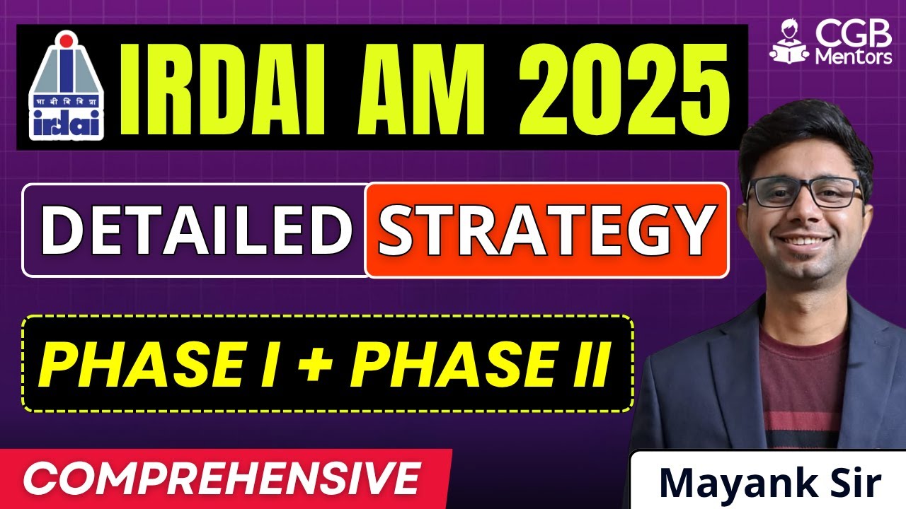IRDAI Assistant Manager Strategy Video | IRDAI AM 2025 Notification | How to Prepare for IRDAI AM