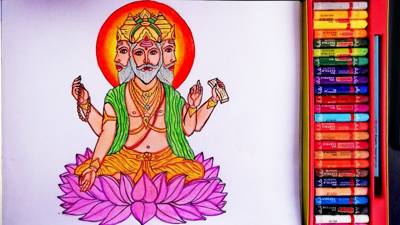 Lord Brahma Painting | Drawing Of Lord Brahma | By Drawing Art