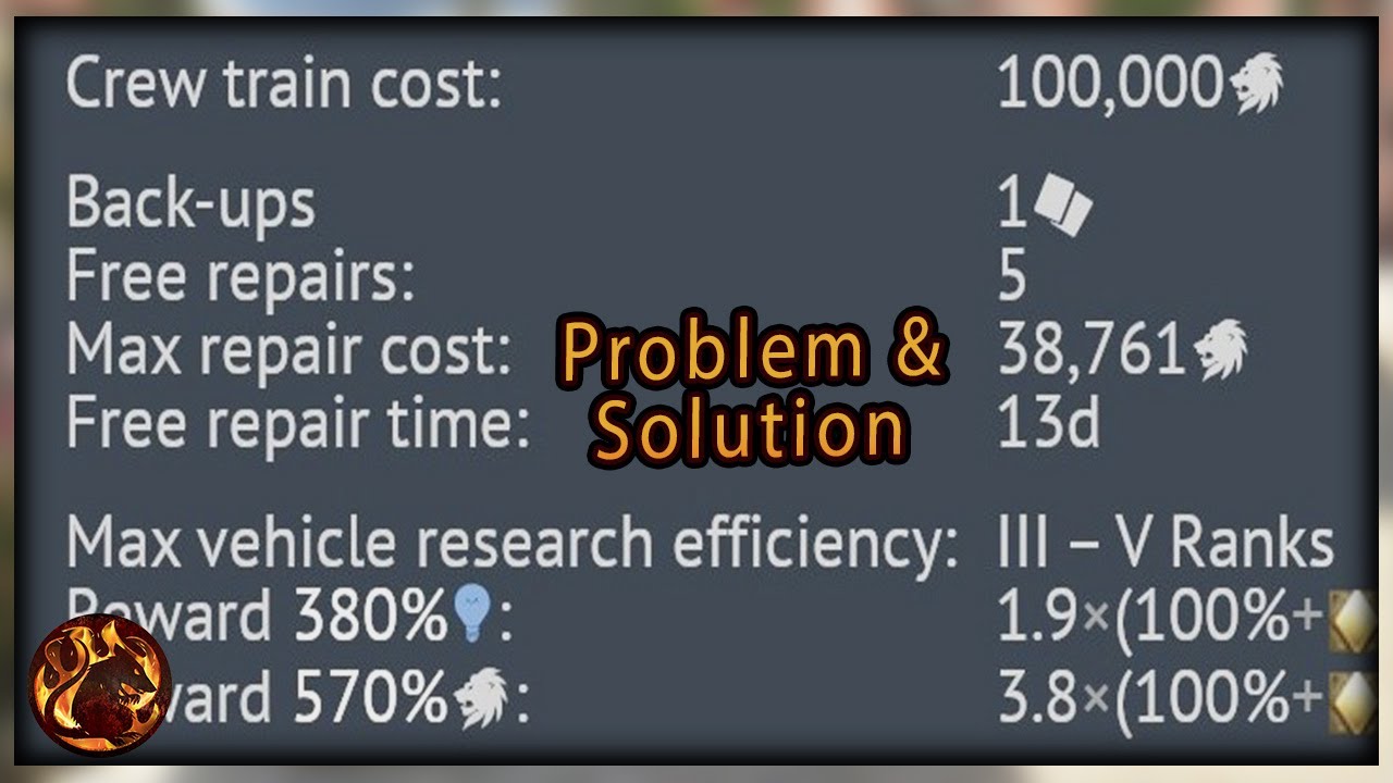 The Repair Cost Problem in War Thunder & Solutions