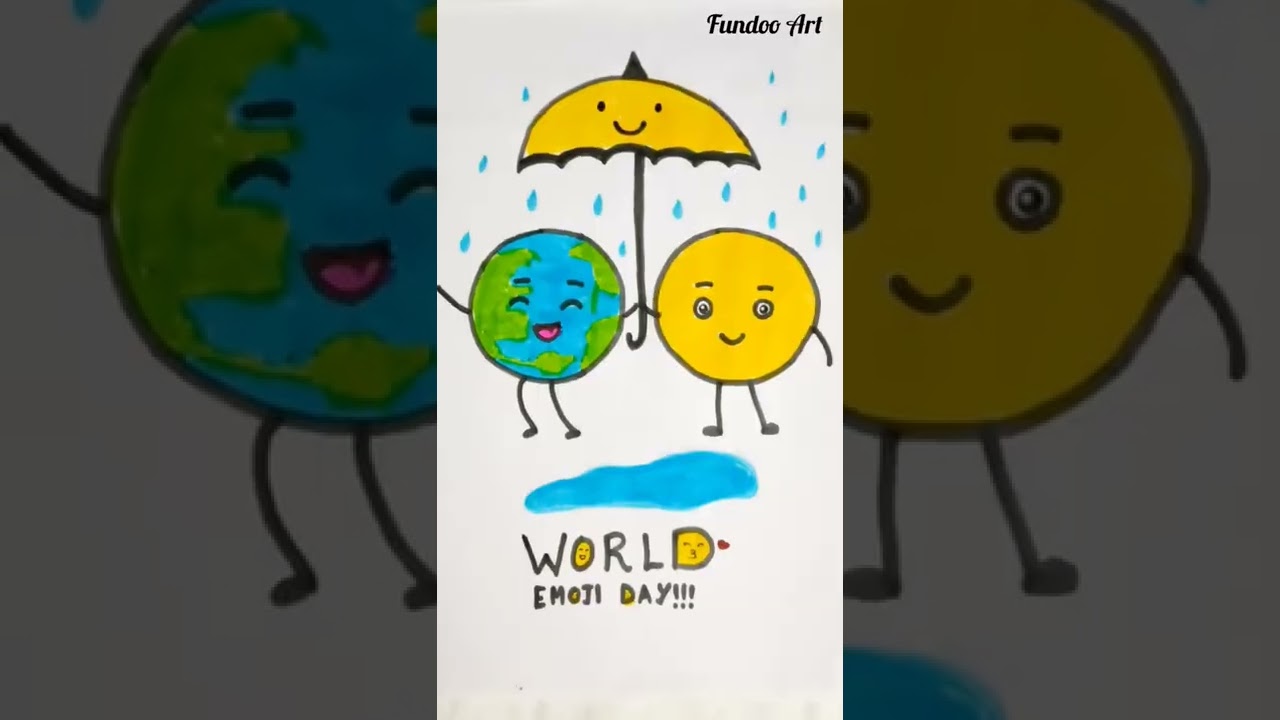 world emoji day 🌎🙂 #shorts #emojimix #art #drawing #creativeart #painting #fundooart