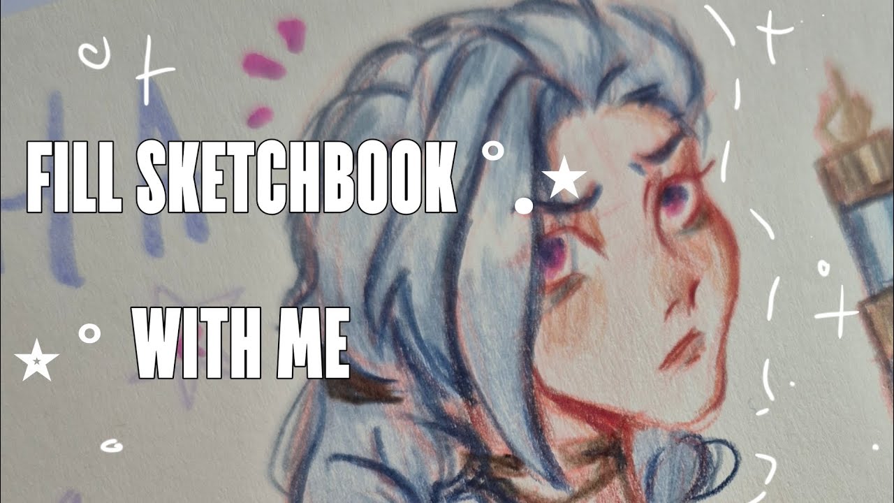 ⋆⭒˚.⋆ Fill Sketchbook with me // draw with me// Jinx Arcane 💜 ⋆⭒˚.⋆