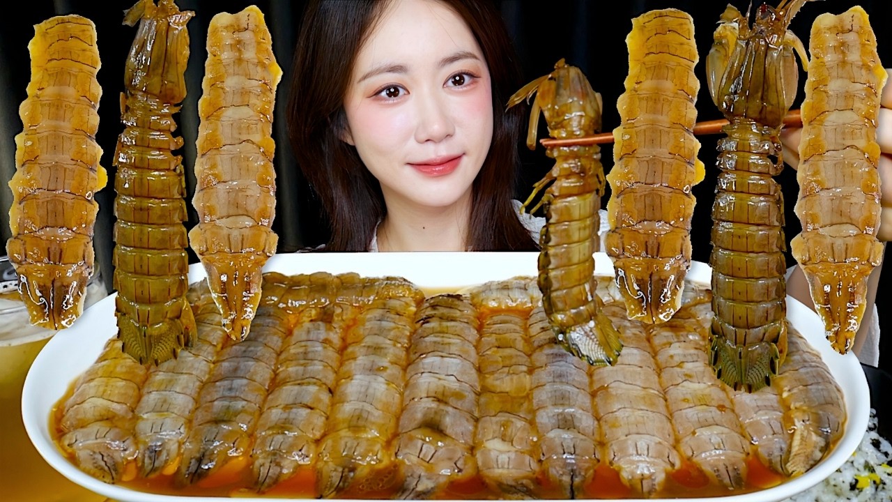 돌아온 밥도둑🦞갯가재장✨주먹밥+갯가재장 먹방🤎 Soy Sauce Mantis Shrimp カンジャンシャコ | Mukbang ASMR