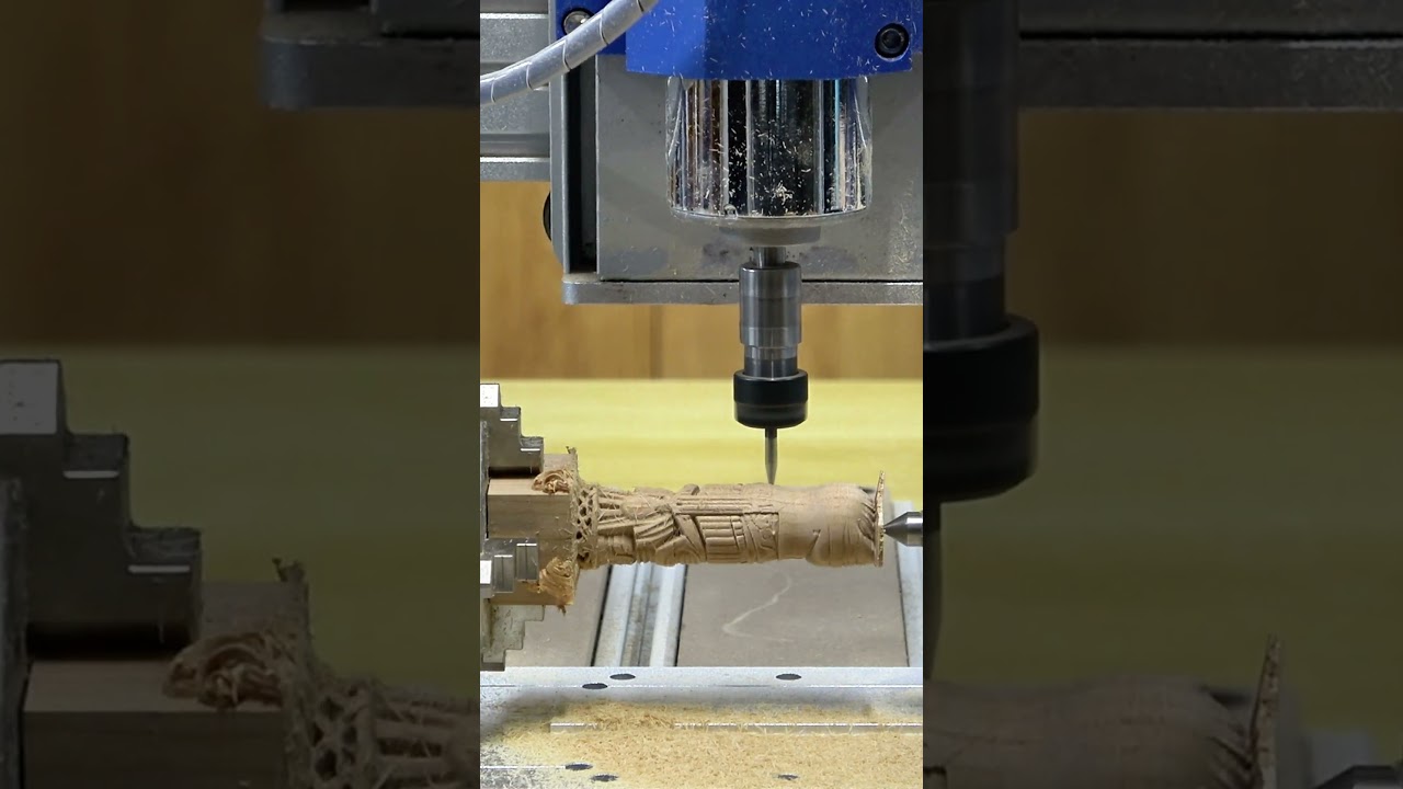 Rotary carving in action with Genmitsu PROVerXL 4030 V2 CNC Router #cnc