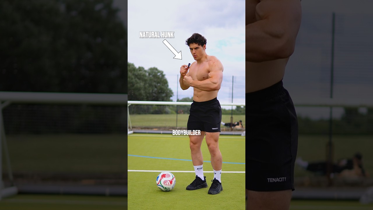 Пробую играть в футбол, будучи натуральным бодибилдером ⚽️ #shorts #фитнес #davidspt #футбол