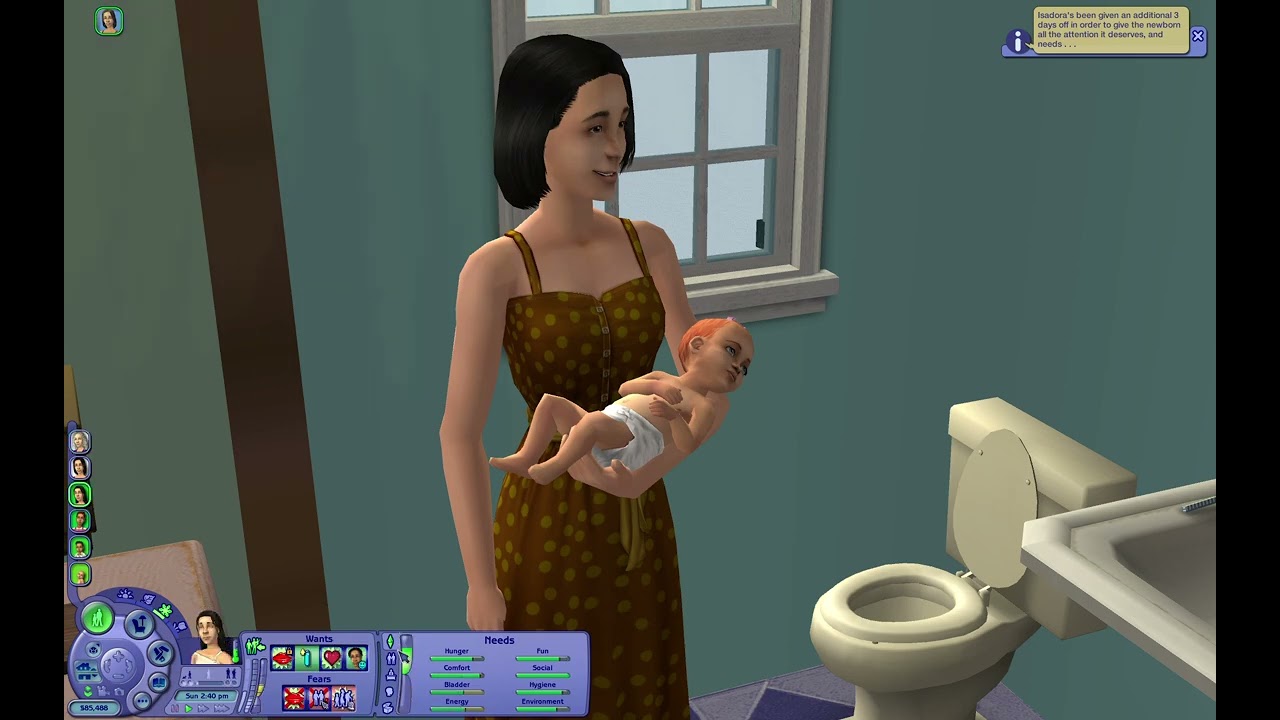 New Baby and First Kiss - Sims 2 Solace Family Gameplay (Round P)