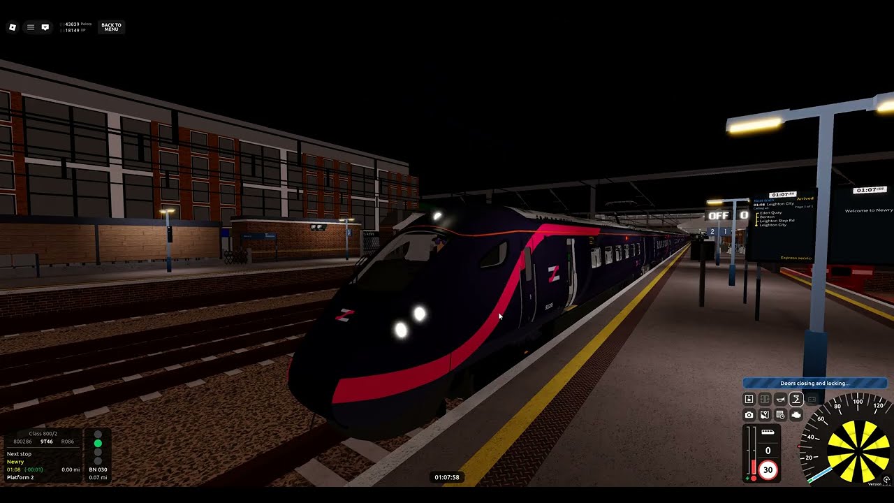 Roblox SCR v2.3.2 R086 Newry➡️Leighton City (Class 800/2)