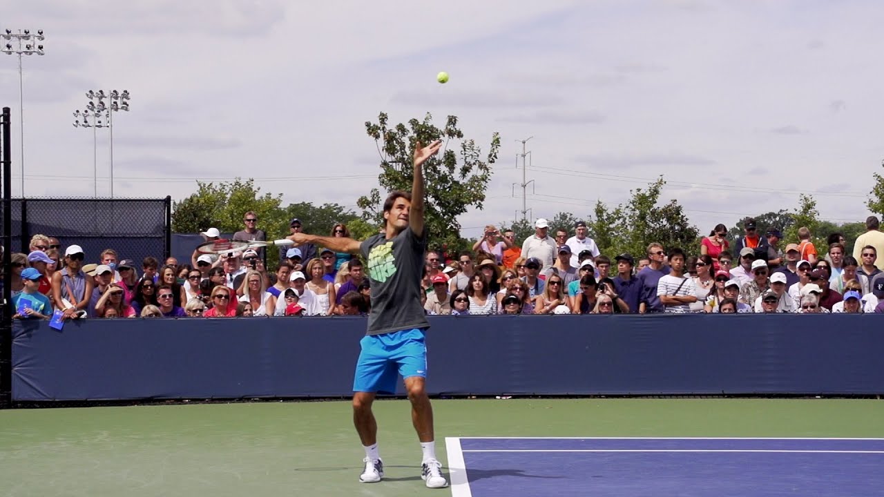 Roger Federer Serve In Super Slow Motion 2 - 2013 Cincinnati Open