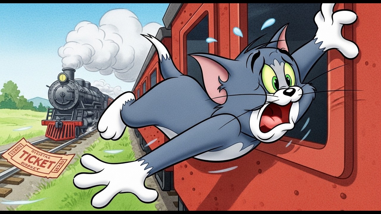 Tom & Jerry | Tom’s Tragic Train Trip 🚂😿 | Full Screen Classic Cartoon | SqueakSprint Kids