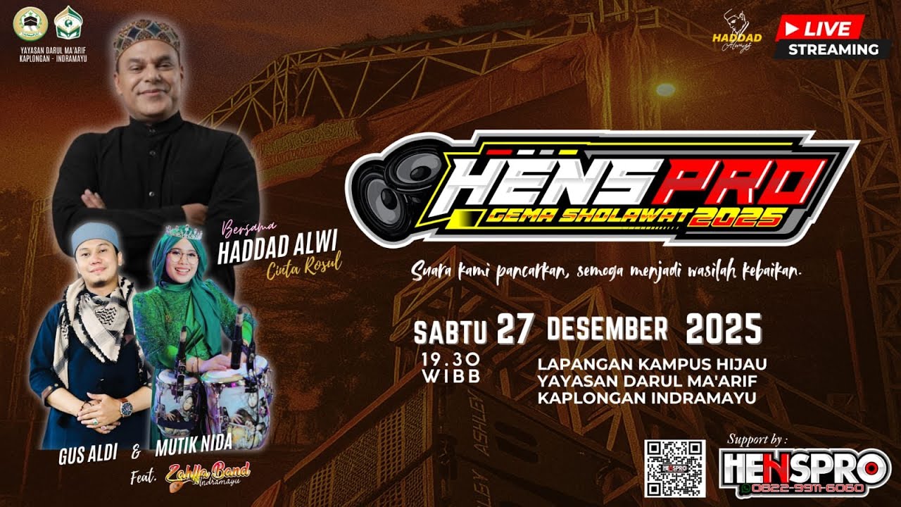 🔴LIVE HENS PRO GEMA SHOLAWAT 2025 | SABTU, 27 DESEMBER 2025 | LAP. YAYASAN DARUL MA'ARIF KAPLONGAN
