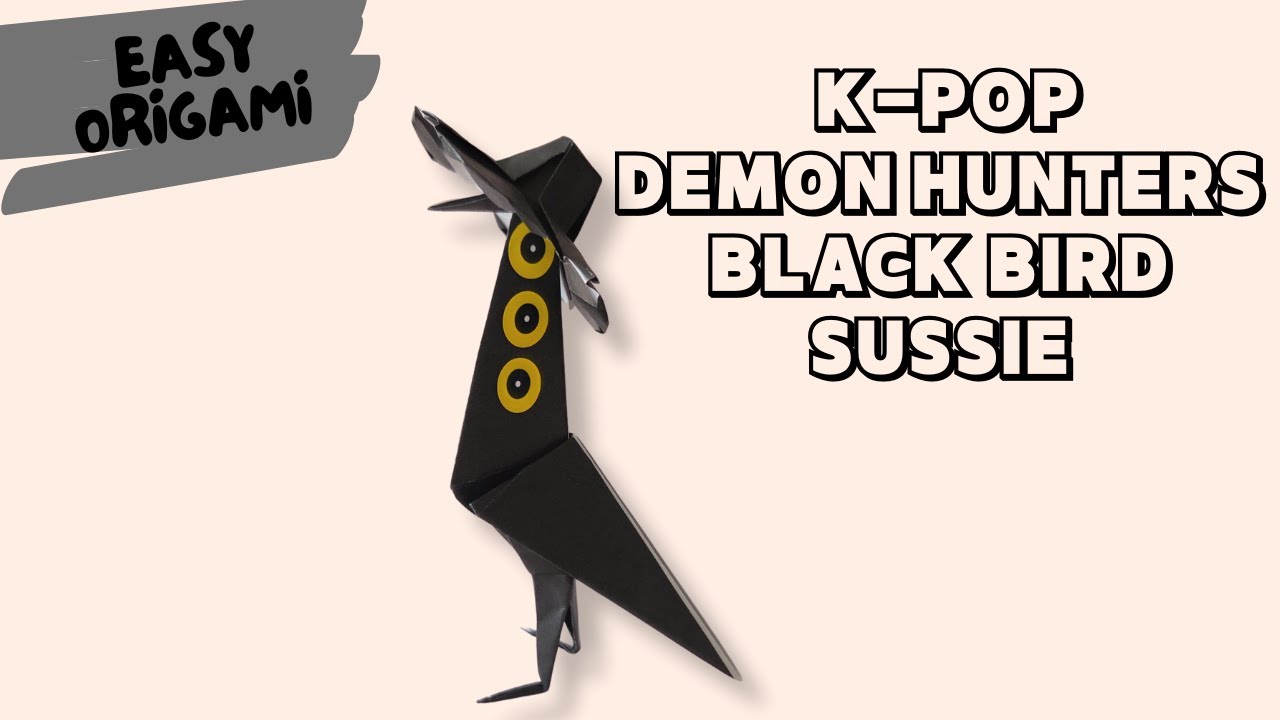 Easy Origami Black Bird Sussie | Step by Step Paper Folding (K-pop Demon Hunters)