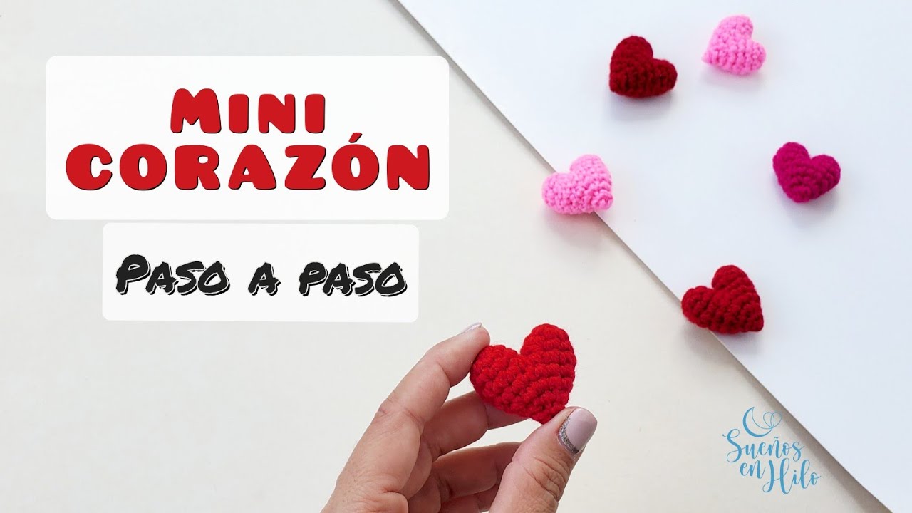 Corazón pequeño a crochet para San Valentin. Teje amigurumis usando poco material