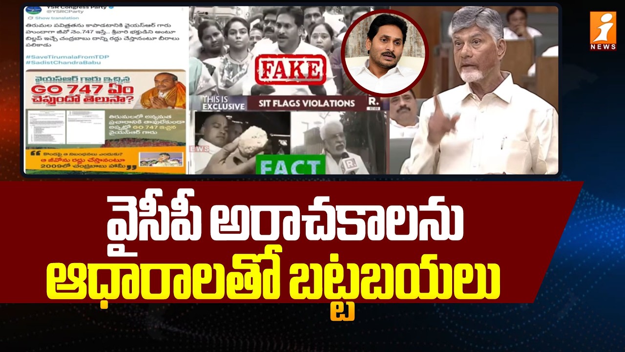 వైసీపీ అరాచకాలను ఆధారాలతో బట్టబయలు | Chandrababu About YCP Party | AP Assembly | iNews