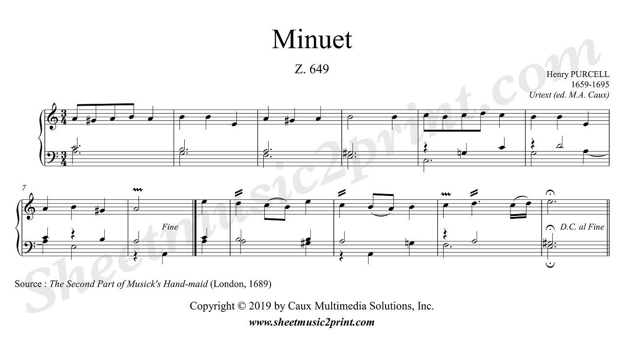 Purcell : Minuet in A minor, Z. 649