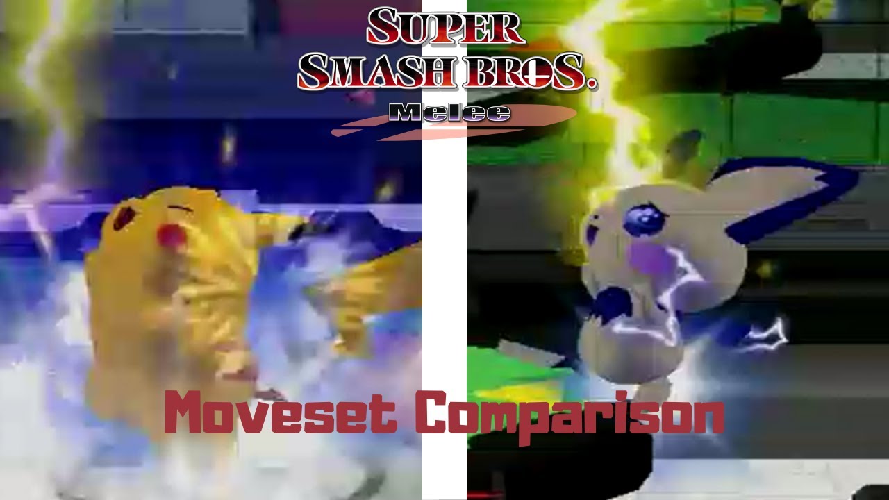Pikachu and Pichu Moveset Comparison (Melee)