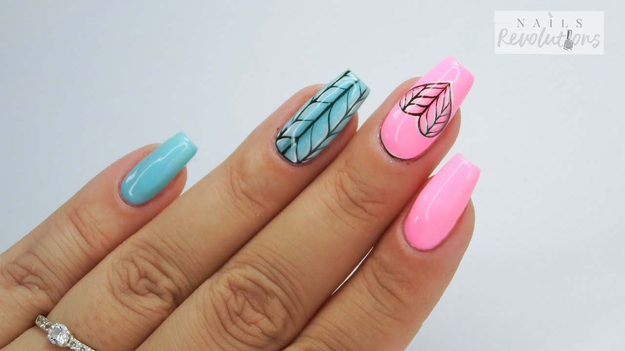 Cute braid nails art tutorial / Charbonne