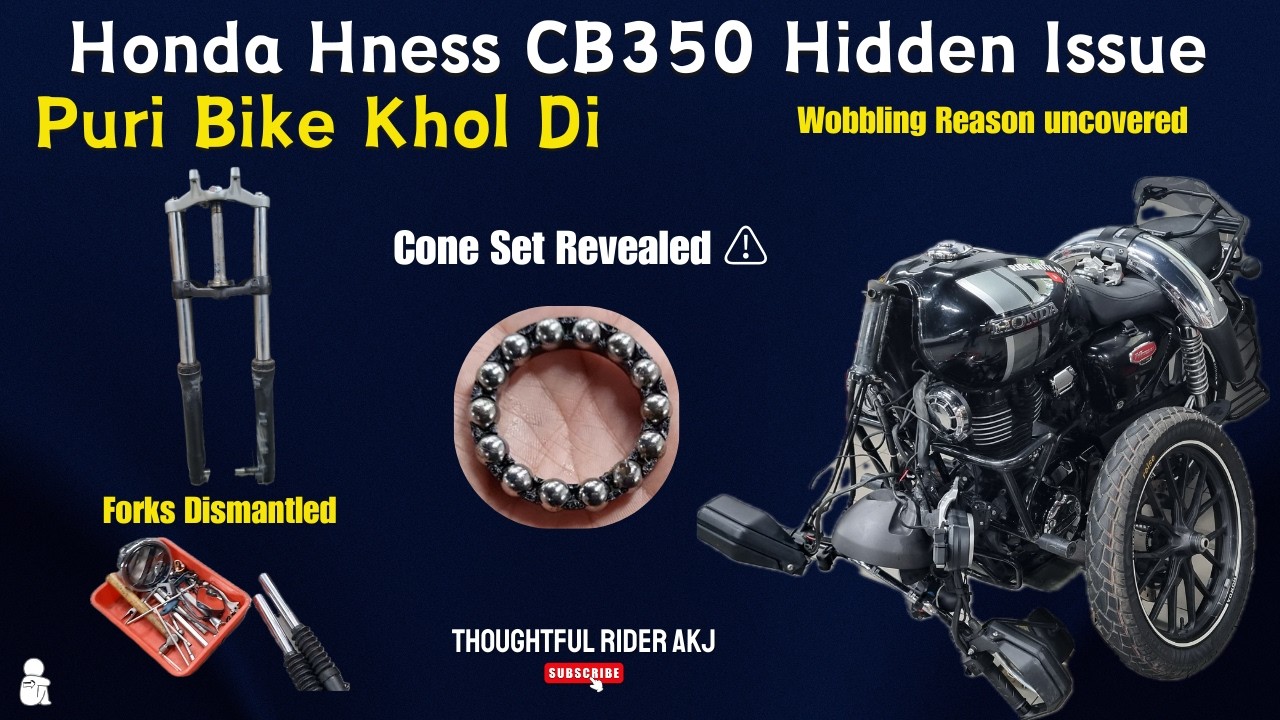 Why My Honda Hness CB350 Was Wobbling! 🫣 Front Forks Fixed & Cone Set Explained | Right Pull reason