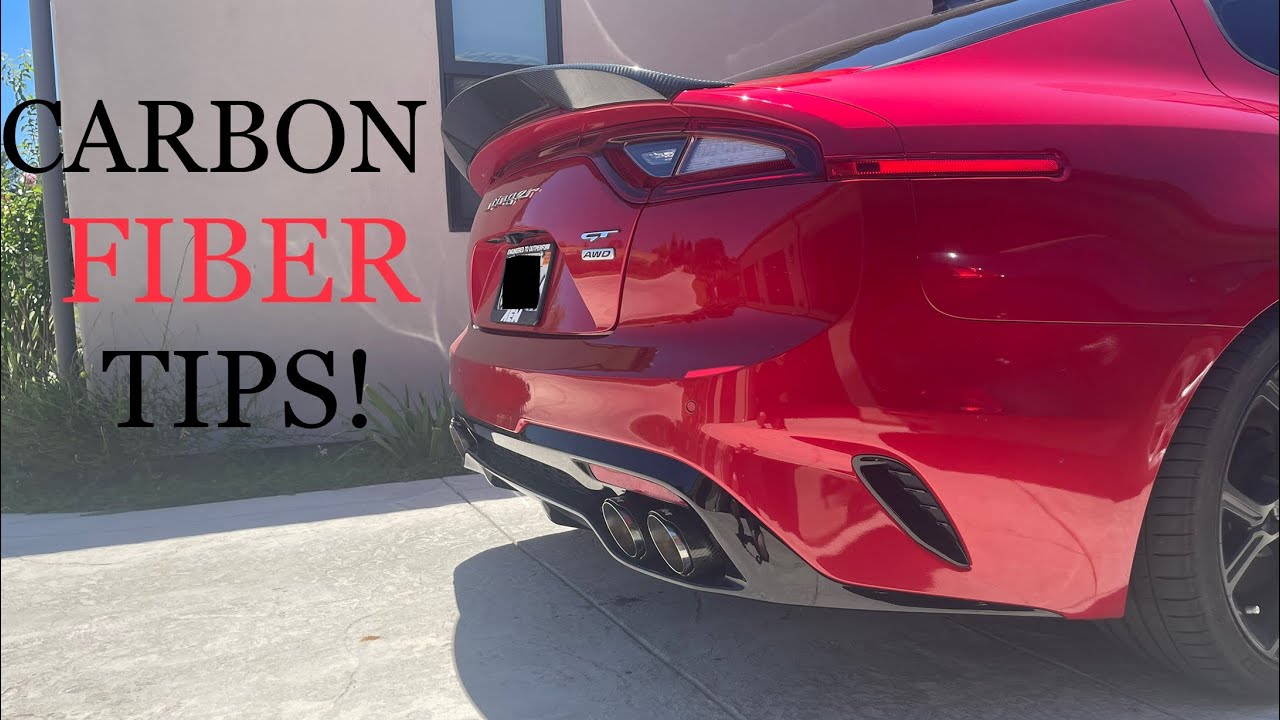 INSTALLING CARBON FIBER EXHAUST TIPS ON MY KIA STINGER GT