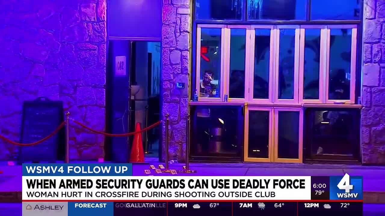 When can armed security guards draw a weapon?