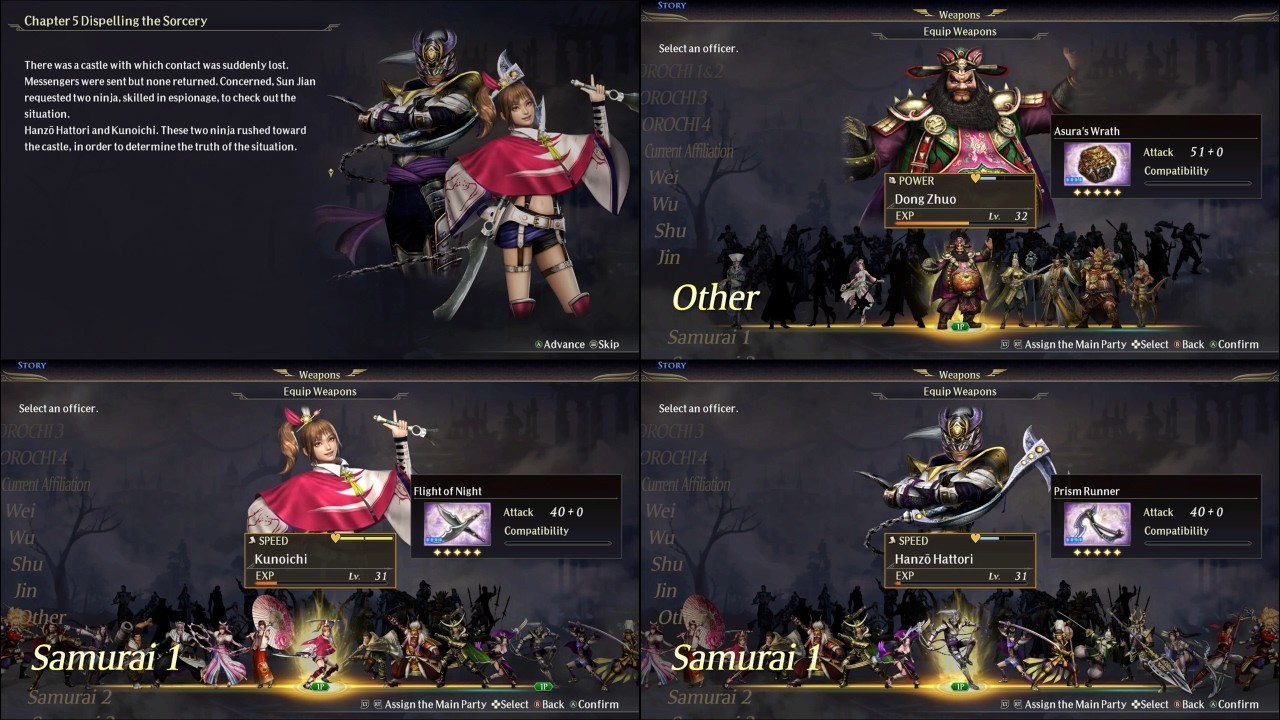 Warriors Orochi 4 Ultimate : Dong Zhuo & Kunoichi & Hanzō Hattori Unique Weapon [ซับไทย]