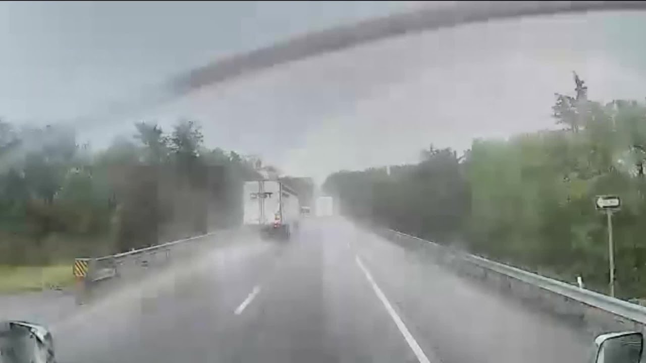 Dashcam video shows deadly 10-vehicle pileup during heavy rain on Interstate 81 in Virginia