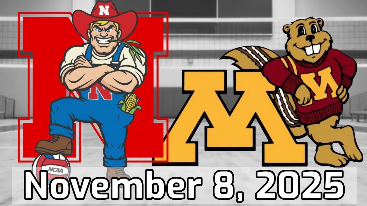 Nebraska Minnesota Volleyball. November 8, 2025. 60fps. Full Game.