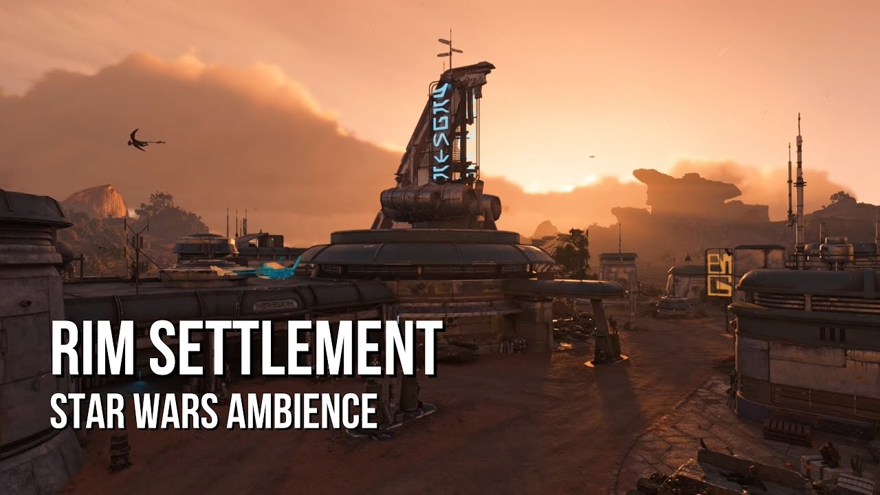 Outer Rim Settlement | Star Wars Ambience | Relaxing Afternoon Vibes, Speeders, Wind