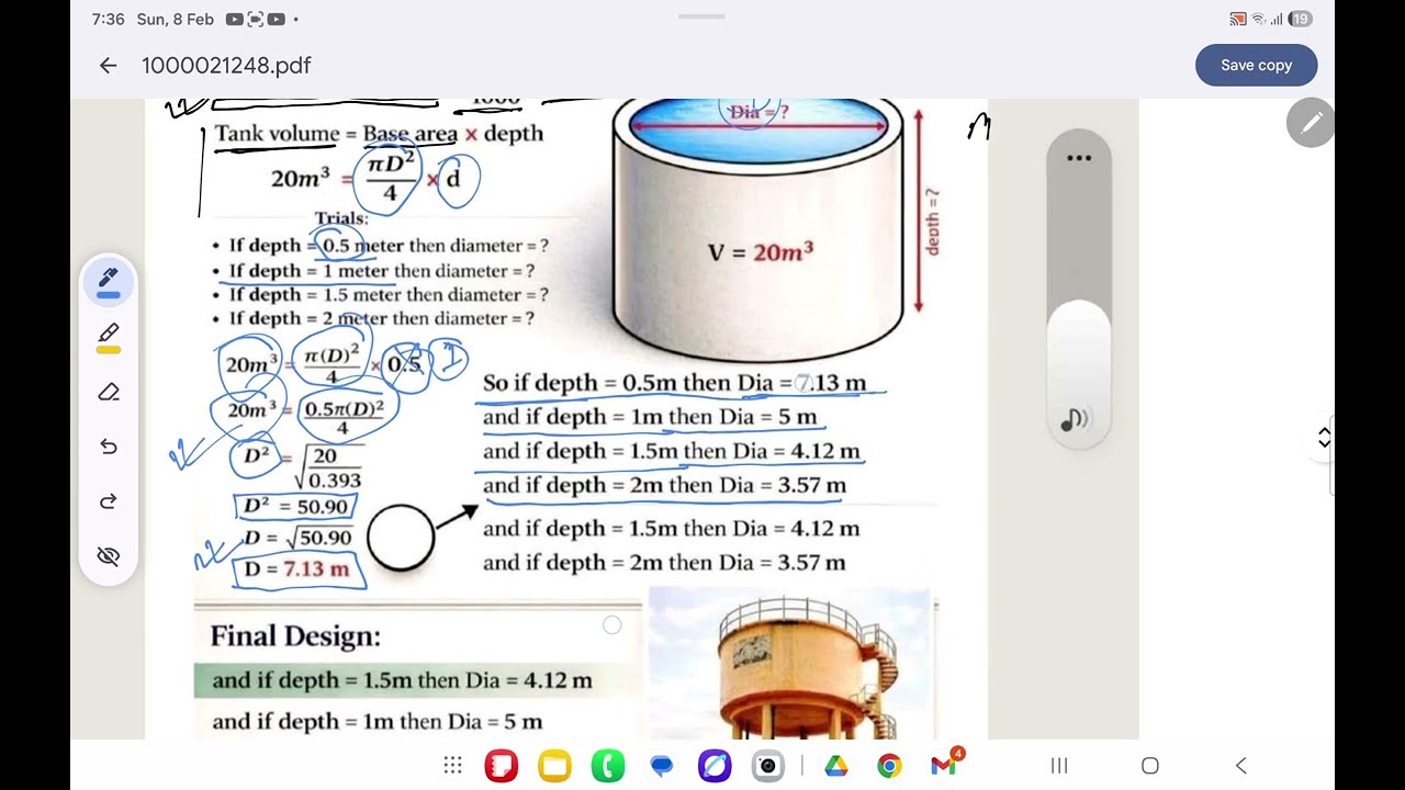 Circular Water Tank Design 