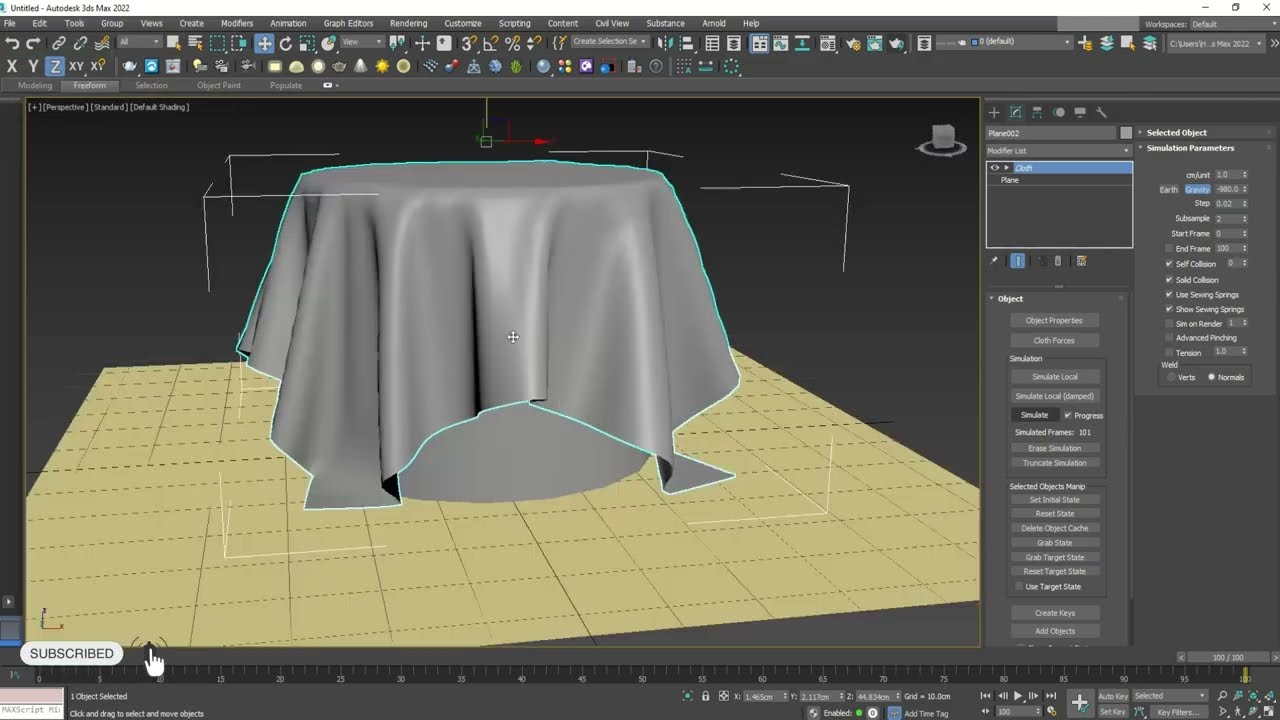 3DS Max - Cloth Simulation Basic Tutorial