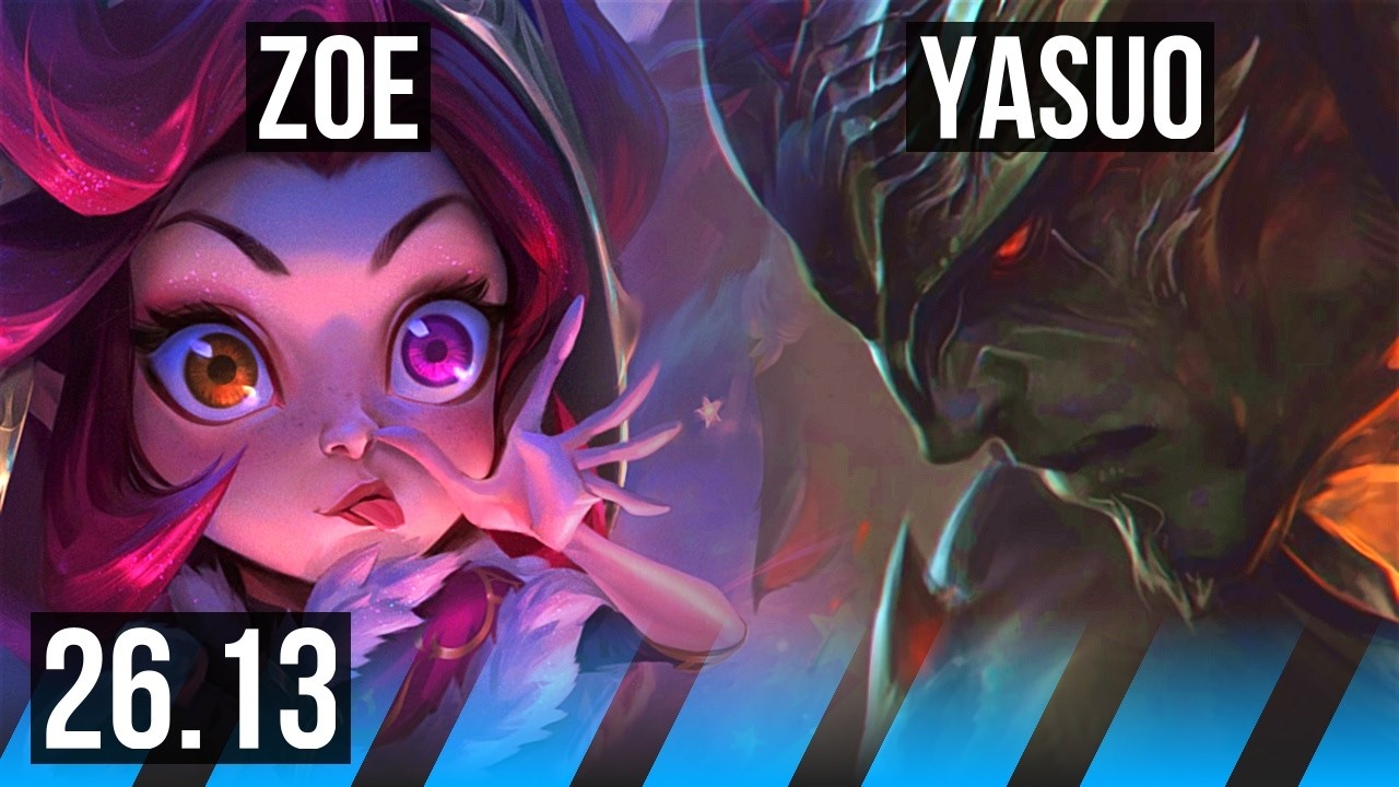 ZOE vs YASUO (MID) | Deathfire Touch, Good KDA: 9/1/5 | KR Master | 26.13