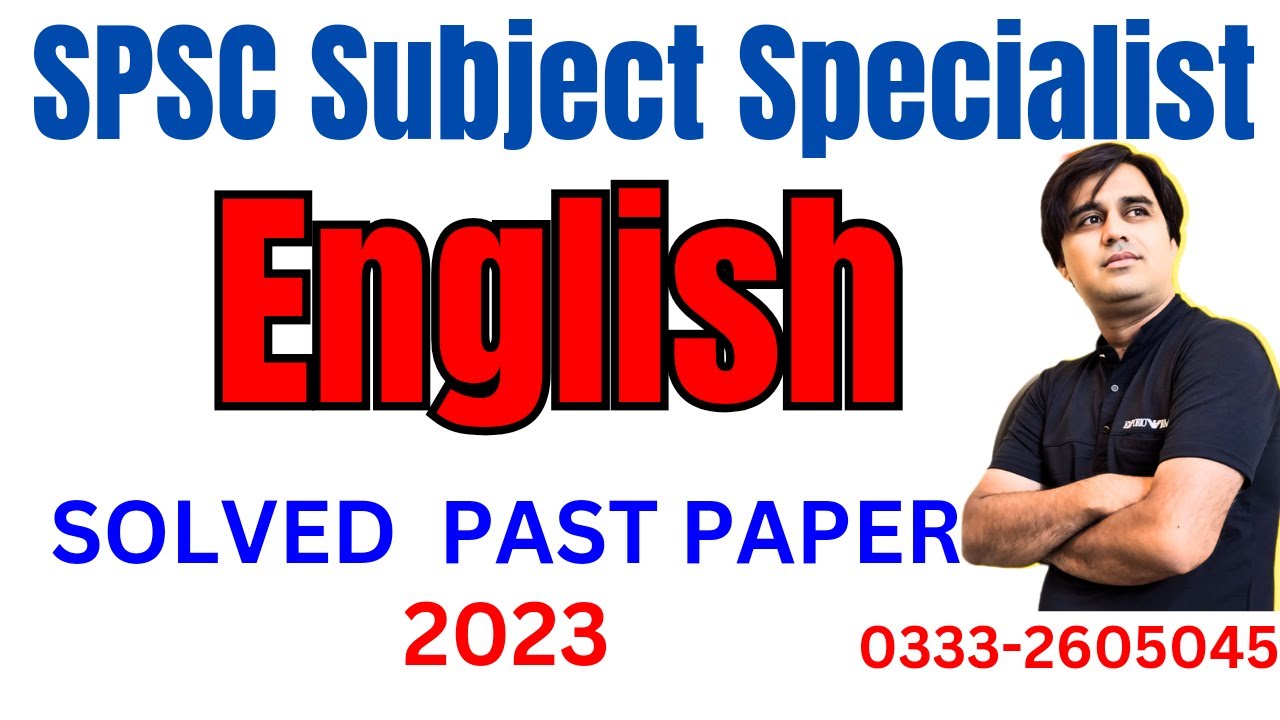 SPSC Subject Specialist English Solved Past Papers | SPSC Subject Specialist English Jobs 2024