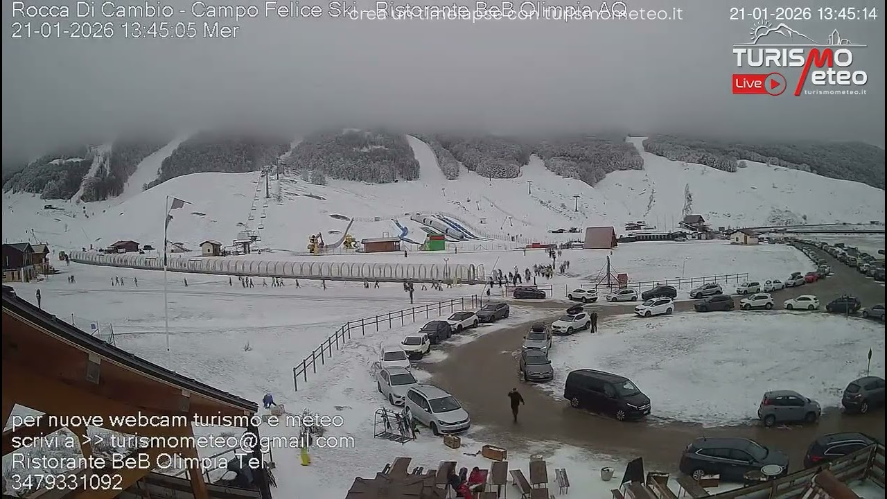 Campo Felice Timelapse❄️| Piste da Sci Altopiano delle Rocche | 21 Gennaio 26 Webcam B&B OLIMPIA