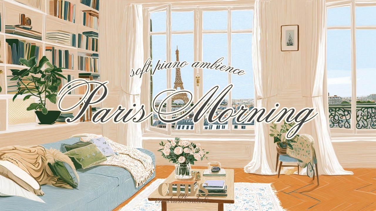 Paris Morning View 🇫🇷 Relaxing Piano with Eiffel Tower Ambience (2 Hours)