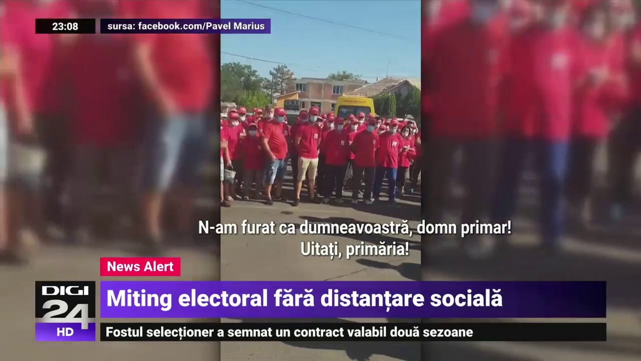 Primar amendat pentru un miting electoral fără distanțare socială