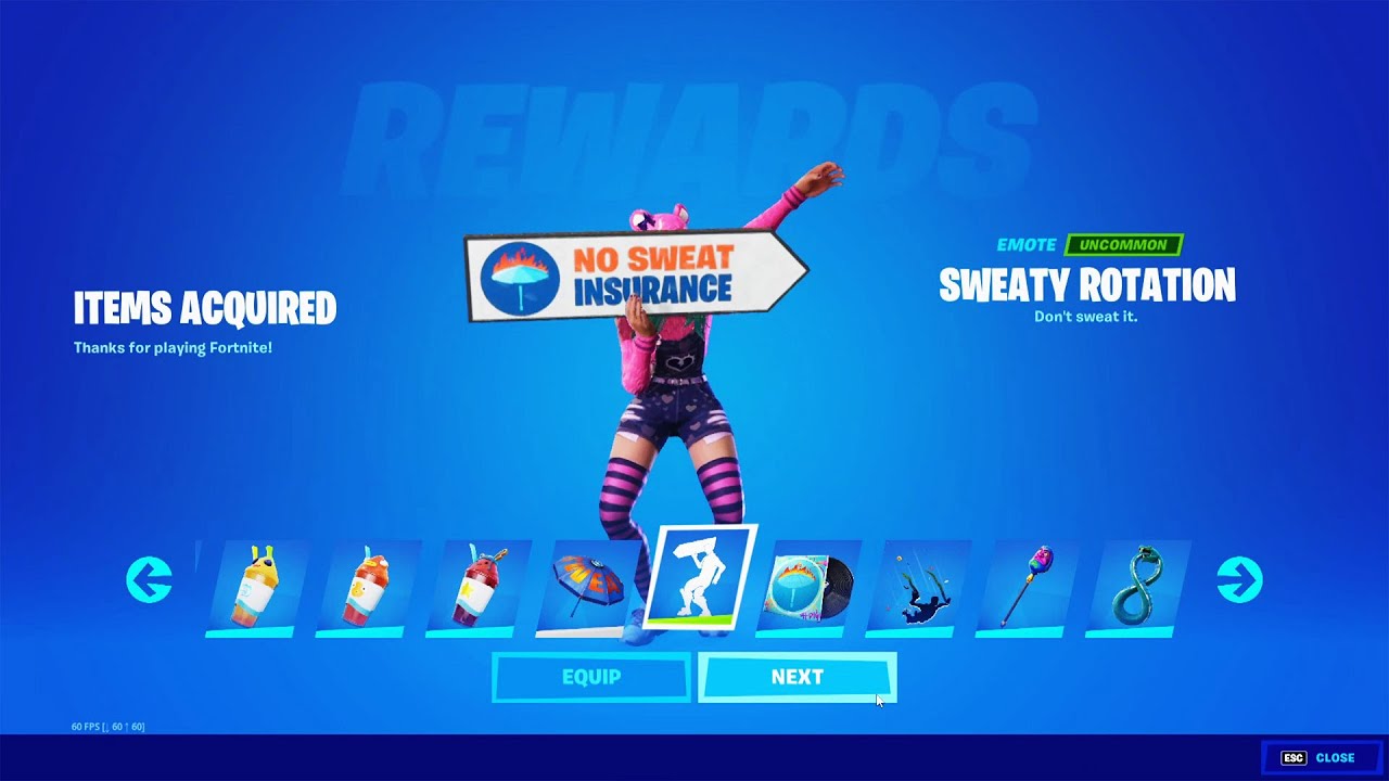 Fortnite No Sweat Summer Event FREE Rewards! (Showcase)