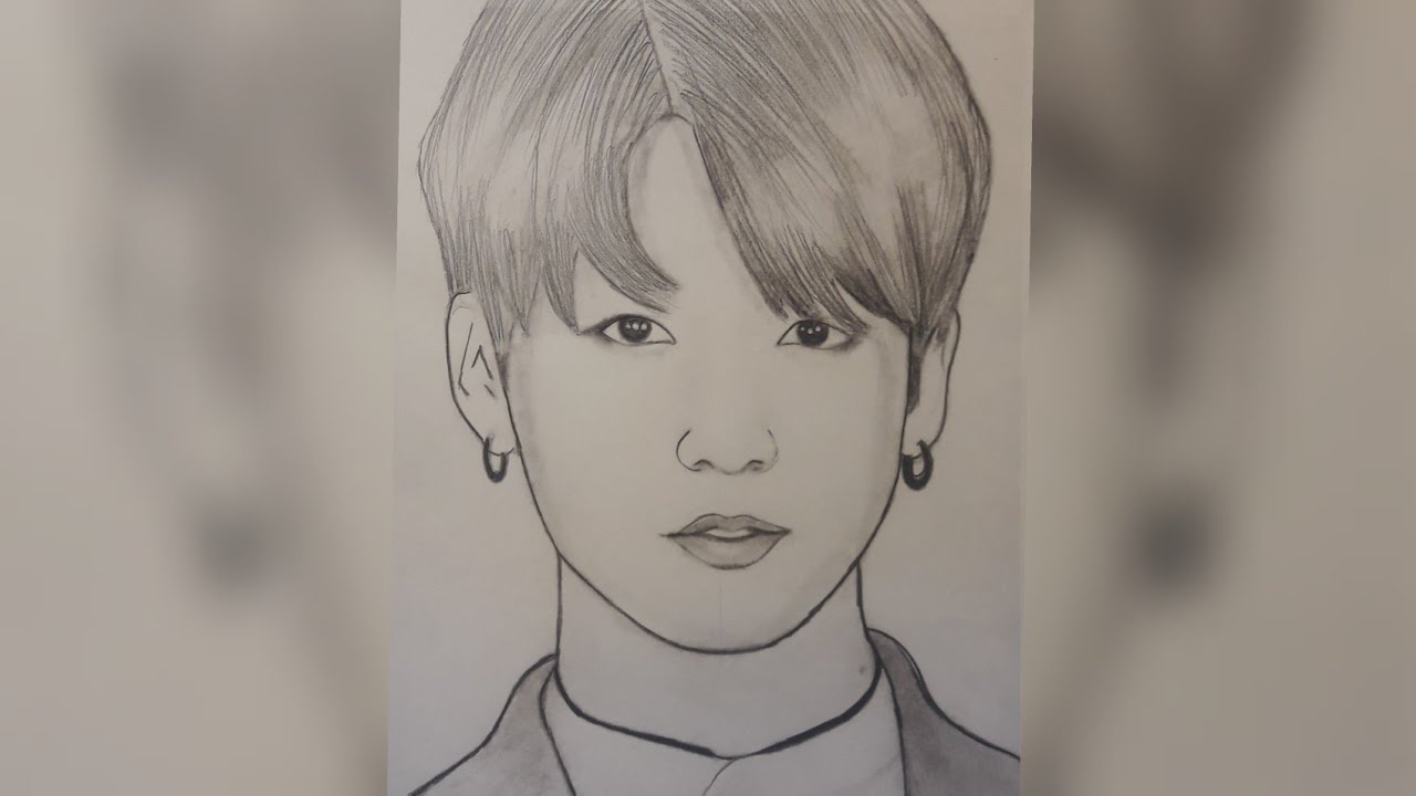 I draw Jungkook form BTS❤/   رسم جونغكوك من فرقة BTS💜
