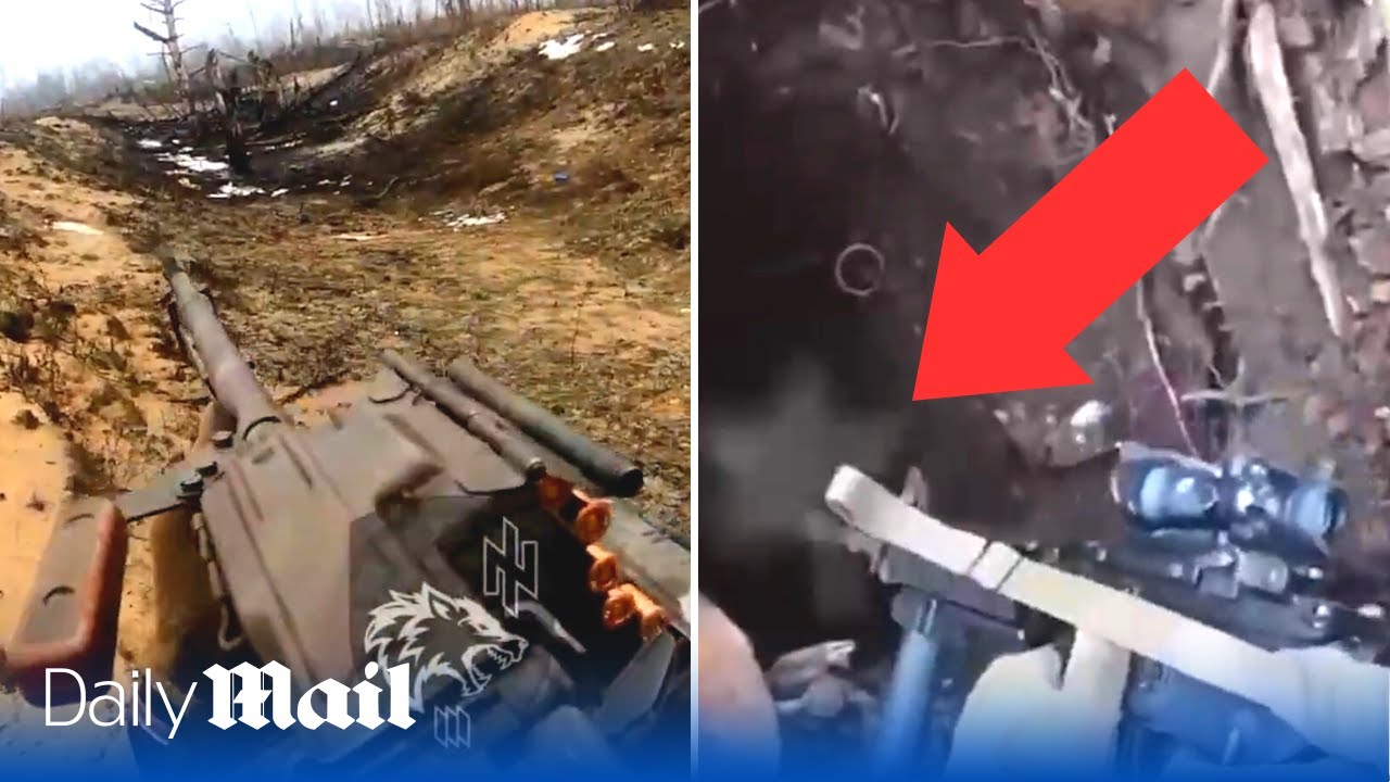 Ukrainian troops lead an attack on Russian trenches flushing out enemy foxholes near Bakhmut