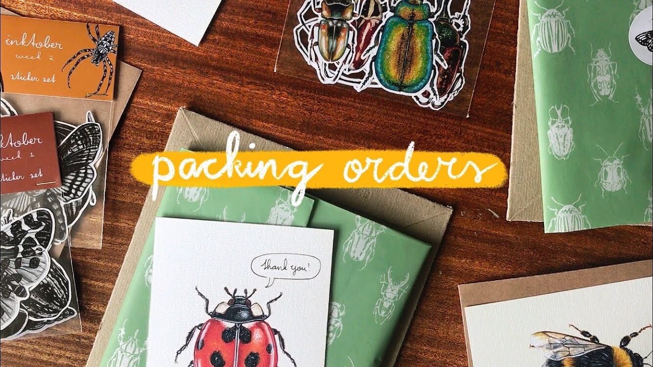 packing etsy orders & a sketchbook painting // studio vlog