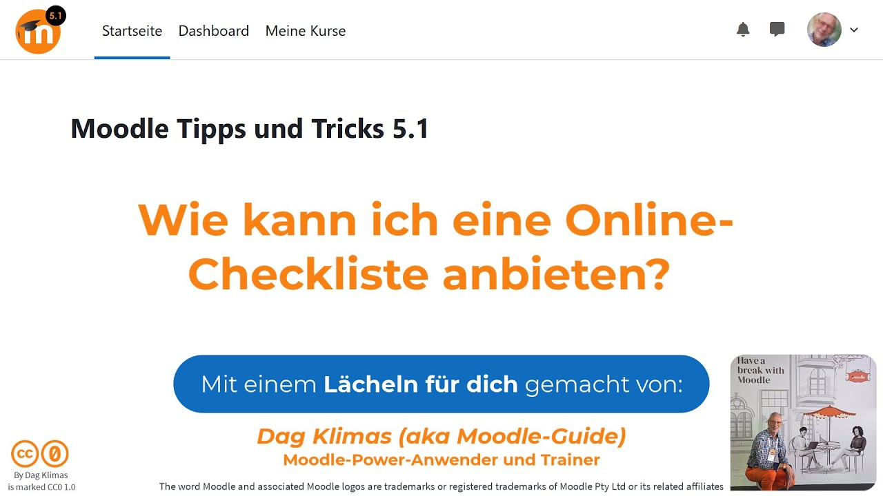 Wie kann ich eine Online Checkliste anbieten? - Moodle 5.1