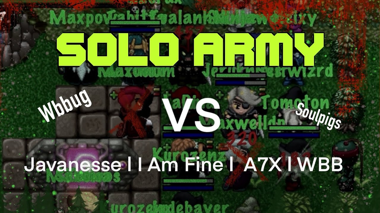 TibiaME - Solo Army vs Javanesse | IAmFine | A7X | WBB.  World 32 