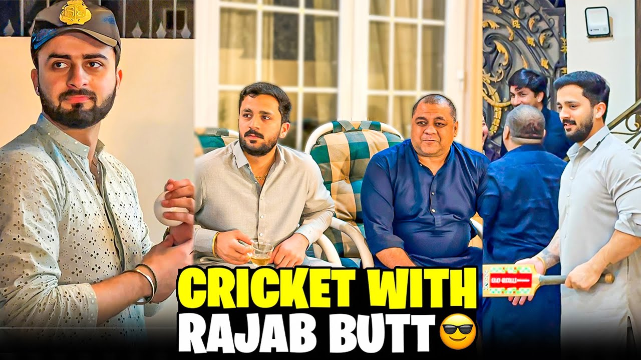 Night Cricket With Rajab Butt 😁 #rajabfamily #rajabbutt #malikzaman #basit_aga 