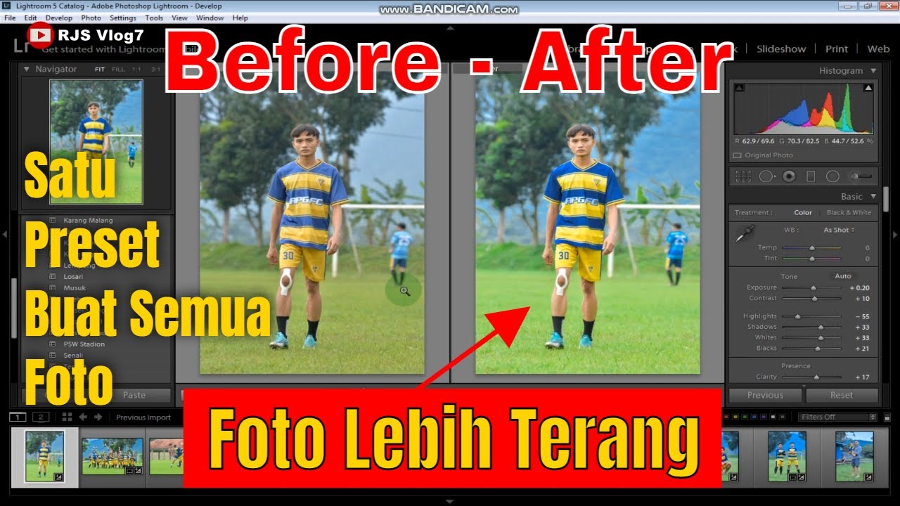 Tutorial Edit Foto Bola Jadi Lebih Terang di Lightroom PC || Satu Preset Buat Semua File Foto