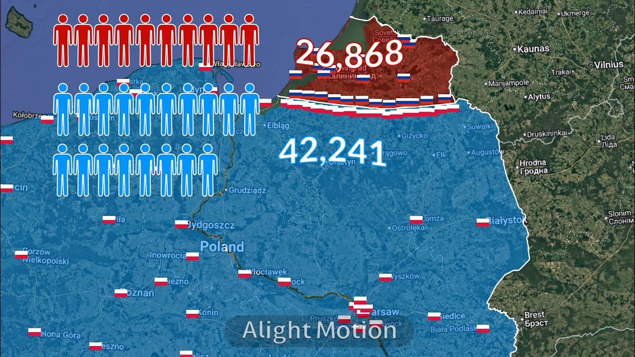 Poland vs Kaliningrad Oblast (Without the rest of Russia) using Google Earth (Only Fiction!!!)