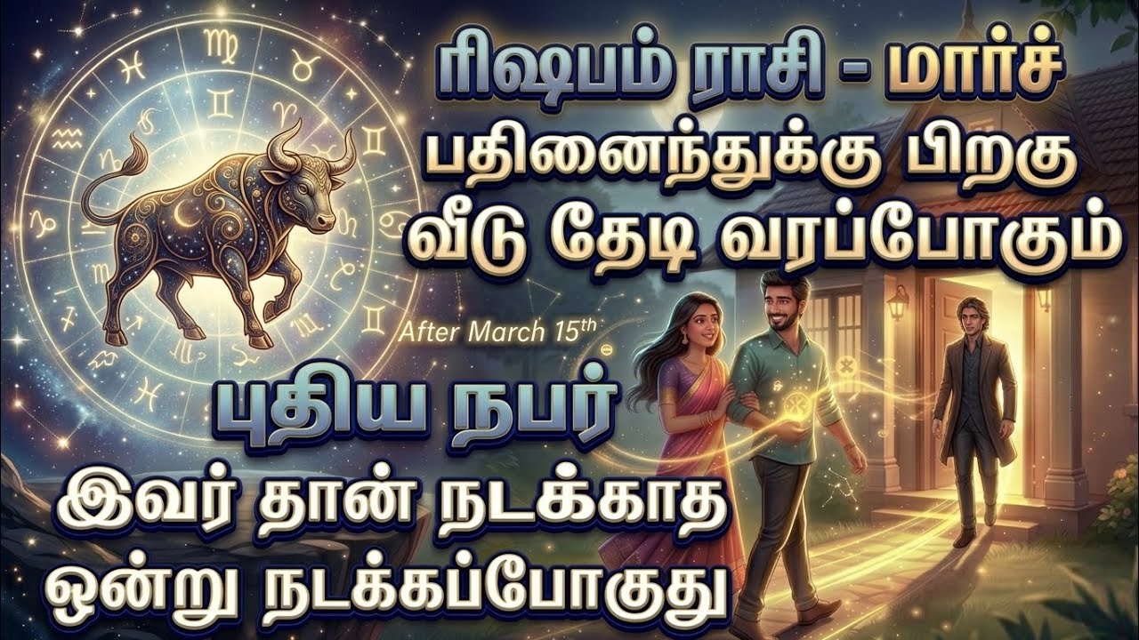 ரிஷபம் - மார்ச் 15-க்கு பிறகு வீட்டு வாசலை மிதிக்கப்போகும் அந்த நபர் யார்? நடக்காத 1 நடக்கப்போகுது!