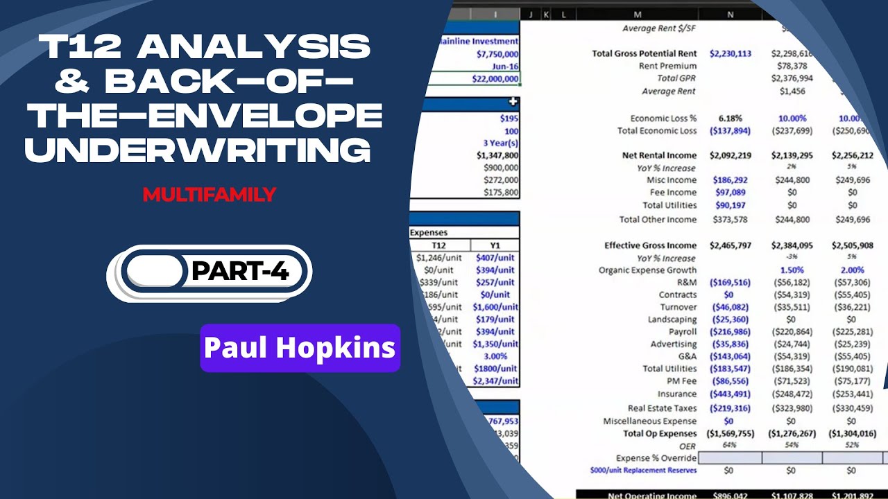T12 Analysis & Quick Back-of-the-Envelope Underwriting for Multifamily Properties | Part-4