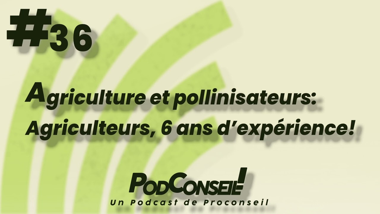 PodConseil #36 - Agriculture et pollinisateurs : Agriculteurs, 6 ans d’expérience!