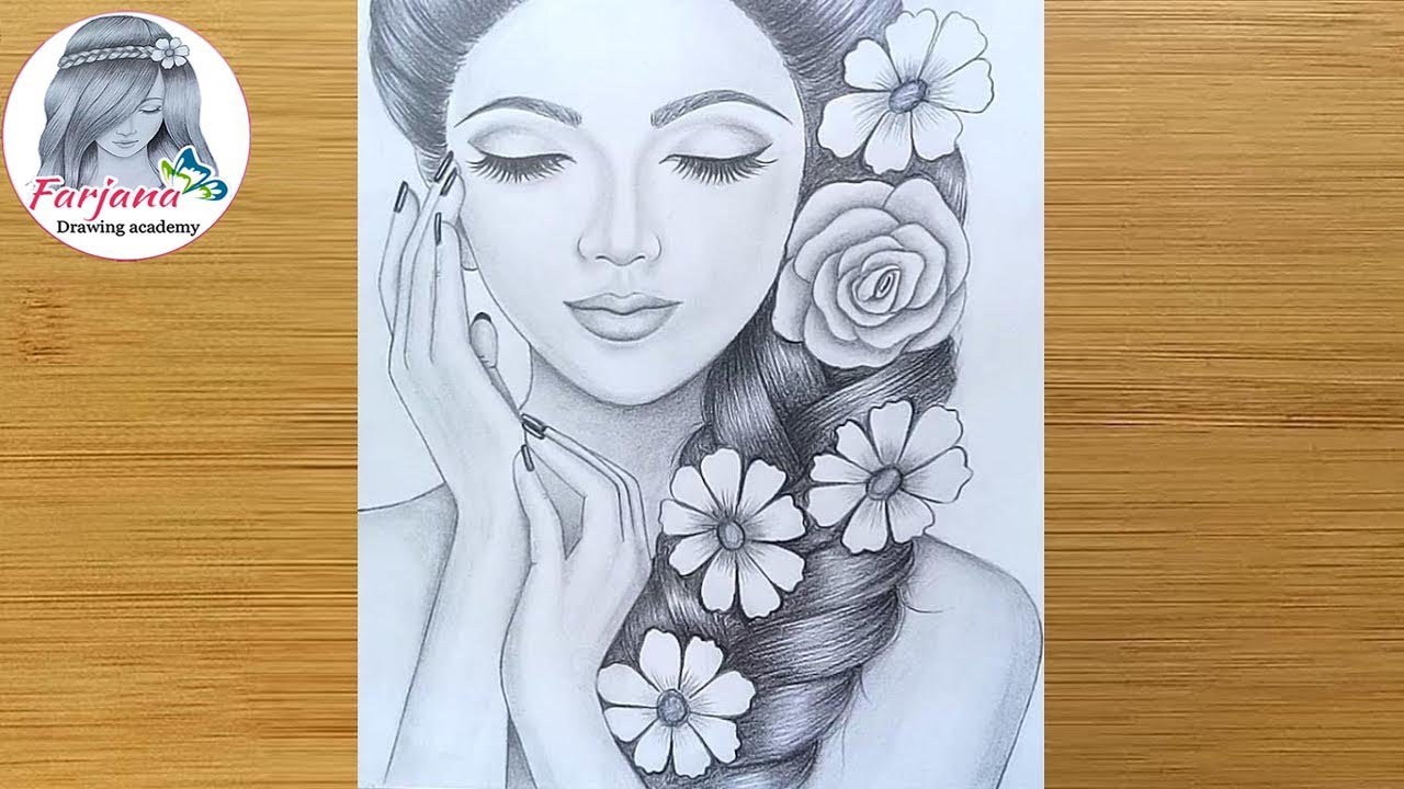 How to draw a girl - Step By Step || Pencil Sketch drawing for beginners || Face Drawing