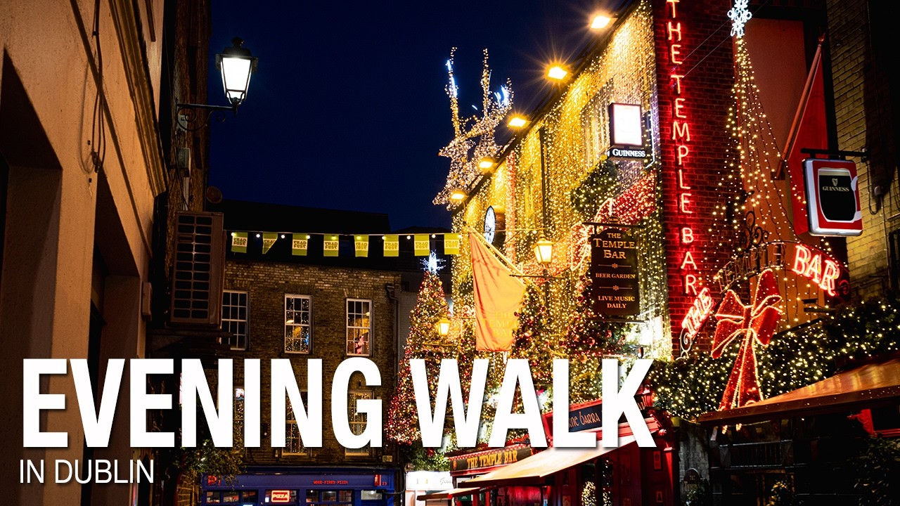 Evening Walk in Dublin 🇮🇪 | Night Atmosphere & City Lights | Ireland Travel 4K